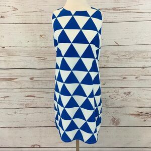 Pit + Larkin blue and white triangle geometric